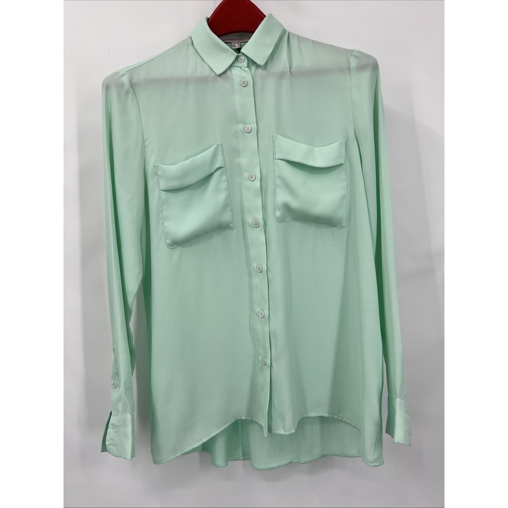Ipekyol Basics Mint Green Button-Up Blouse Soft Romantic Workwear‎ Clubbing
